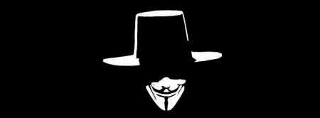 Ảnh bìa facebook Anonymous trắng đen trừu tượng