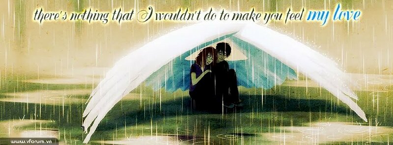 Ảnh bìa Facebook mưa lãng mạn