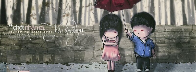 Ảnh bìa Facebook mưa tình yêu lãng mạn