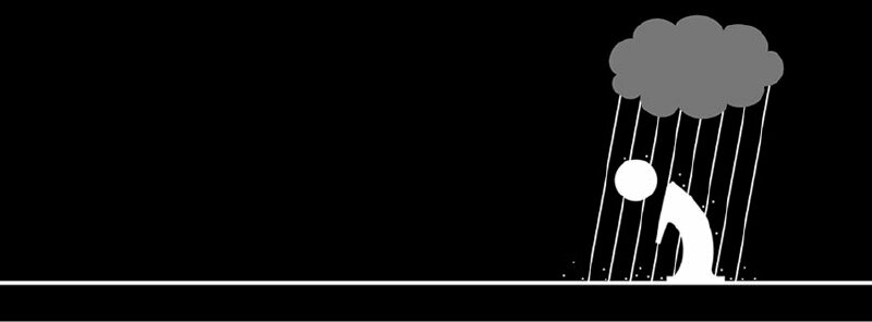 Ảnh bìa đen quỳ dưới mưa tâm trạng buồn