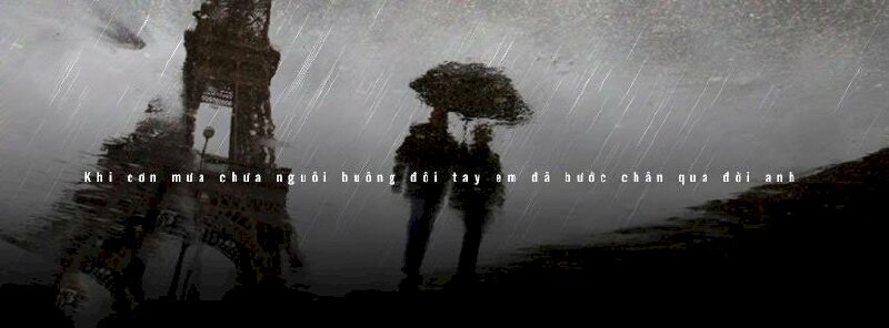 Ảnh bìa facebook mưa kèm status về tình yêu