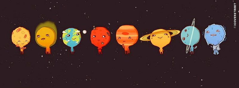 Ảnh Bìa Facebook các hành tinh đơn giản dễ thương