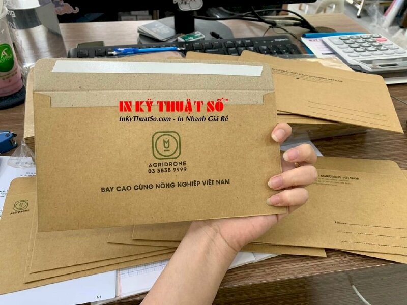 In bao thư giấy Kraft A4 - A5 - bao thư nhỏ - bao thư lớn - bì thư giấy Kraft vintage - In Kỹ Thuật Số Since 2006 - Ảnh: 6