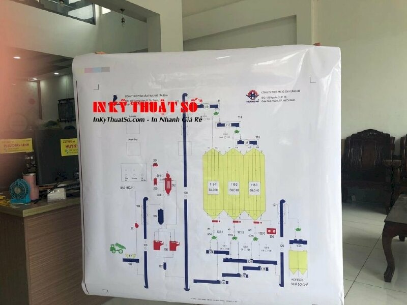 In decal nhựa sữa khổ lớn sơ đồ quy trình - In Kỹ Thuật Số Since 2006