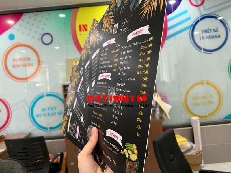 Menu nhựa quán lẩu hotpot