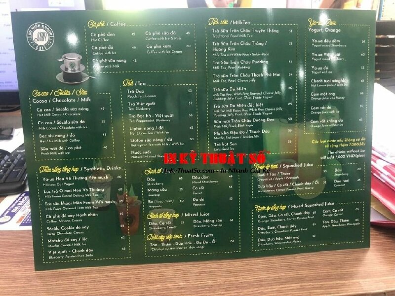 In menu số lượng ít TPHCM