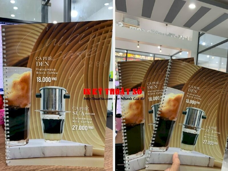 In menu Chibi - menu nhựa đóng gáy lò xo trắng