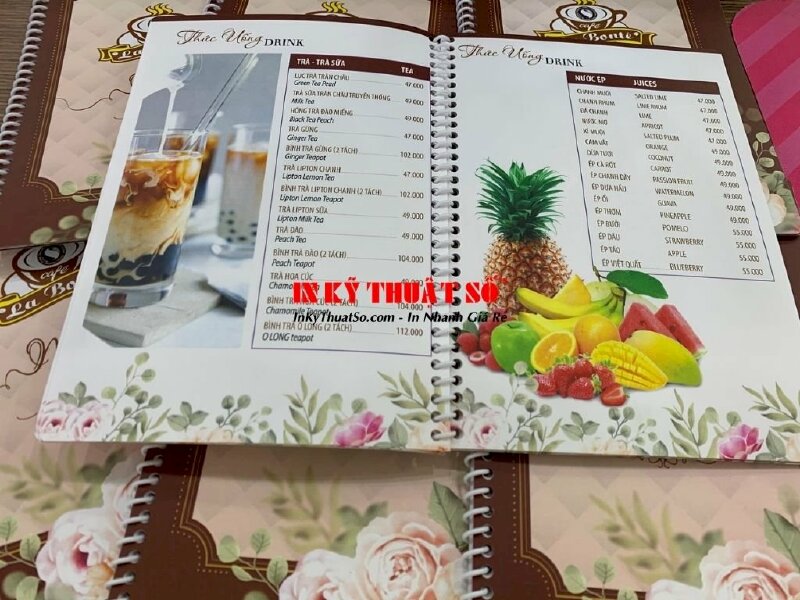In menu quán cafe bìa cứng đóng gáy lò xo trắng In Kỹ Thuật Số Since 2006 - Ảnh: 2