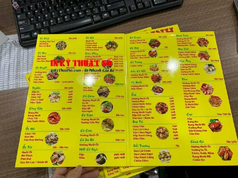 In menu giá rẻ tại TPHCM