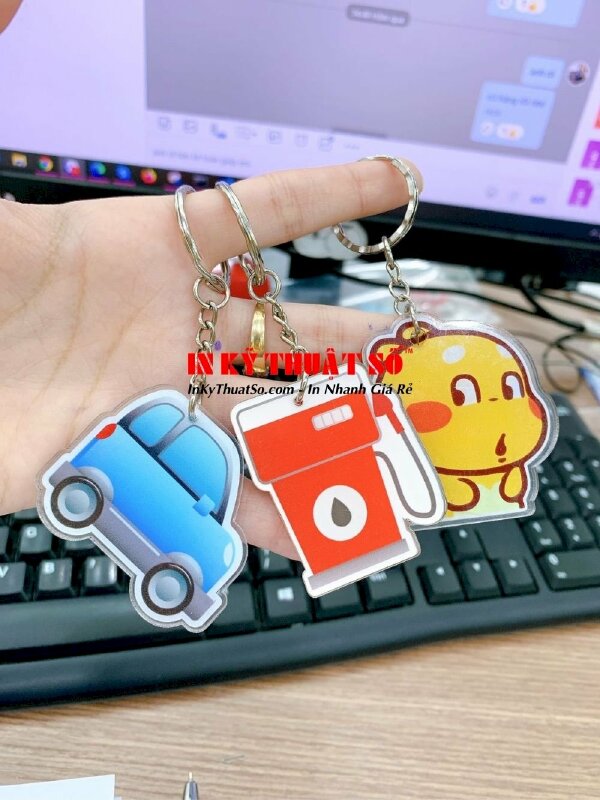Mẫu móc khóa mica ô tô - trạm xăng - In Kỹ Thuật Số Since 2006 - Ảnh: 3