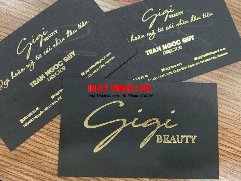 Name card ép kim nhũ vàng Spa Beauty