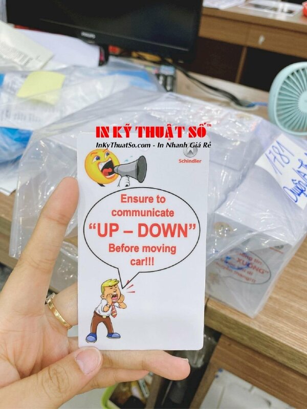 In thẻ nhựa an toàn song ngữ - tiếng Anh - In Kỹ Thuật Số Since 2006