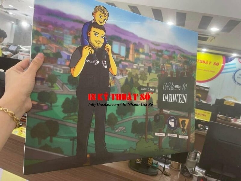 Tranh canvas hoạt hình Welcome to Darwen - In Kỹ Thuật Số Since 2006 - Ảnh: 1