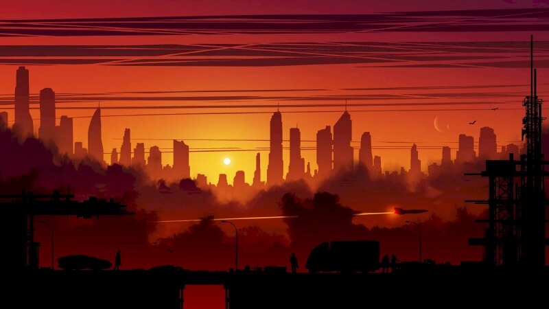 Ảnh bìa facebook trời chiều màu cam