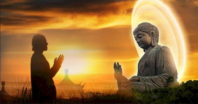 Hình hình họa bìa quỳ bái Phật đẹp