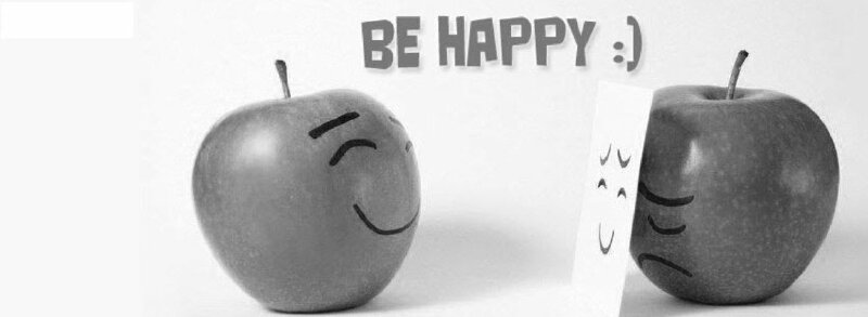 Ảnh bìa facebook quả táo trắng đen buồn