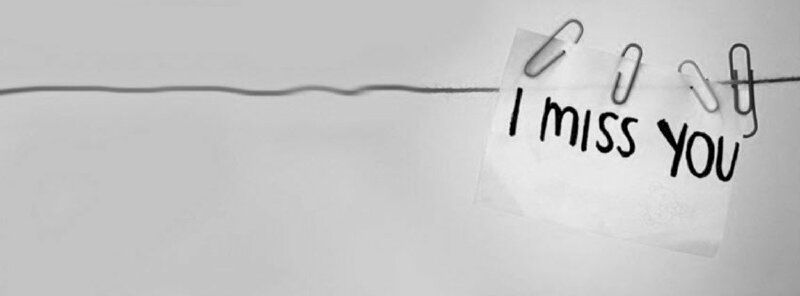 Ảnh bìa facebook I Miss You trắng đen buồn