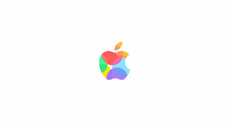 Ảnh bìa trắng logo apple nhiều màu cực chất