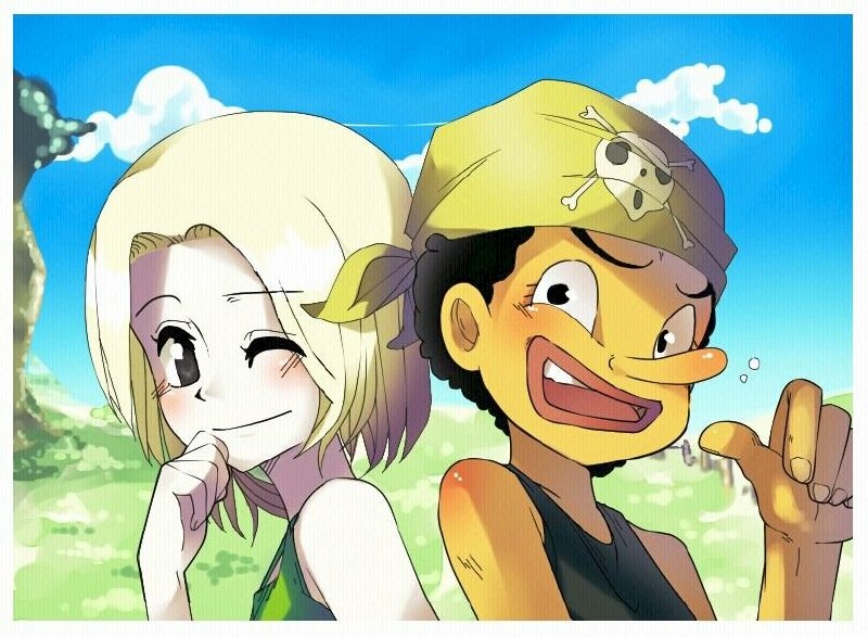 Ảnh cặp One Piece Usopp và Kaya thời thơ ấu