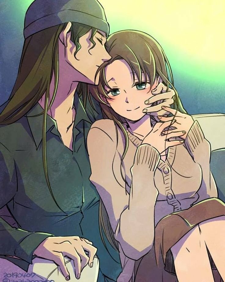Ảnh Akai Shuichi hôn lên trán Miyano Akemi