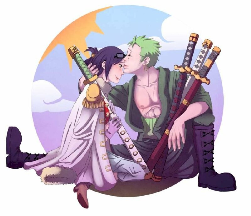 Ảnh Zoro hôn trán Tashigi