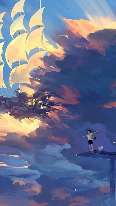 Hình nền động cánh đồng cỏ yên bình Video Galaxy pictures Scenery Anime artwork wallpaper