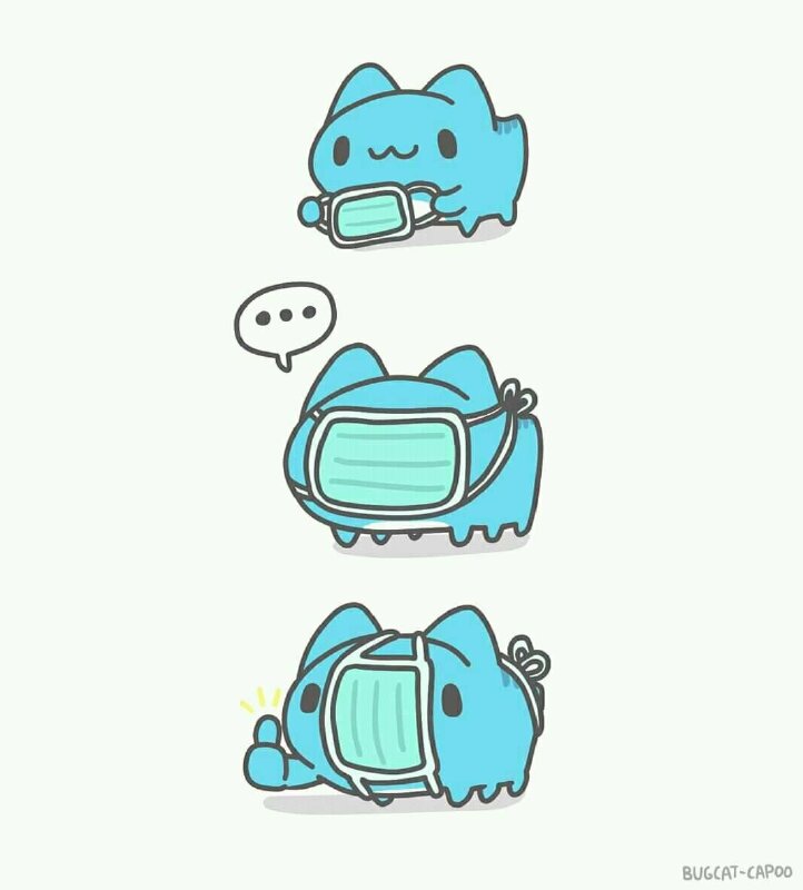 Hình ảnh siêu mèo Capoo đeo khẩu trang bựa