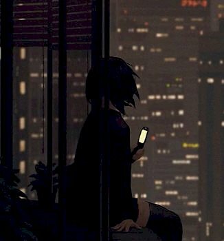 Hình ảnh anime cô gái tóc ngắn quay lưng nhìn ra cửa sổ