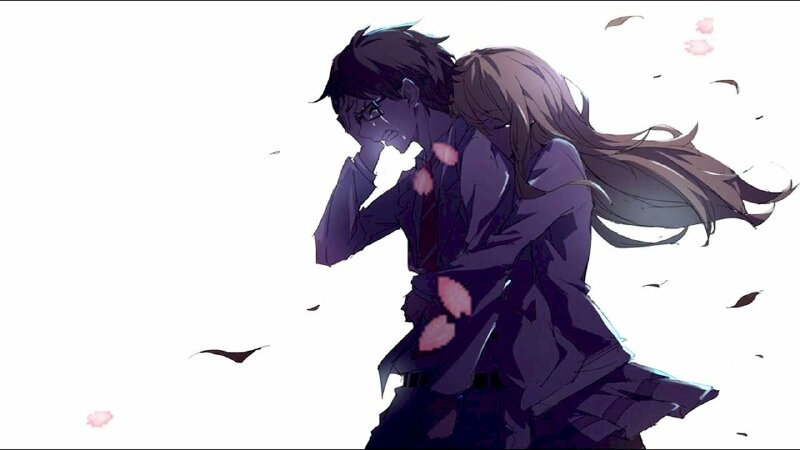Anime chàng trai và cô nàng ôm nhau khóc Lúc nên tách xa