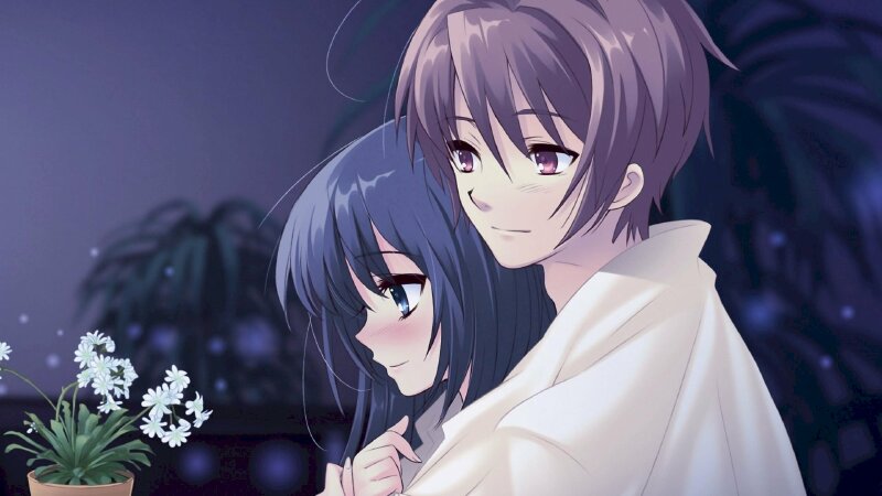 Ảnh anime cặp đôi bạn trẻ ôm nhau thiệt giá buốt áp