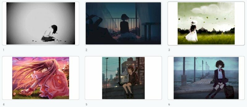 Hình ảnh cô gái buồn hoạt hình