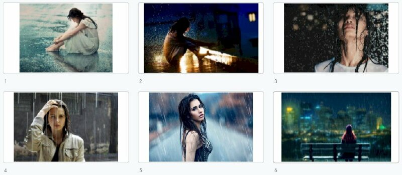 Hình ảnh cô gái buồn trong mưa - InKyThuatSo