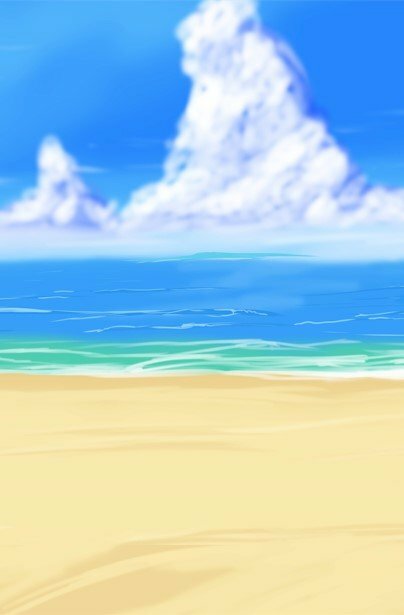 Hình nền điện thoại phong cảnh anime cảnh biển trời trong xanh đẹp mắt