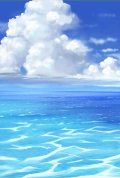 Hình nền điện thoại anime phong cảnh biển và núi
