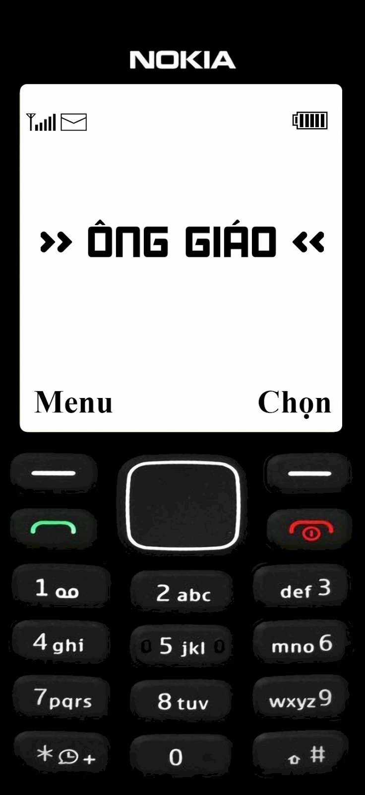 Hình nền điện thoại cục gạch giả cho iPhone, Android với dòng chữ "Ông giáo"