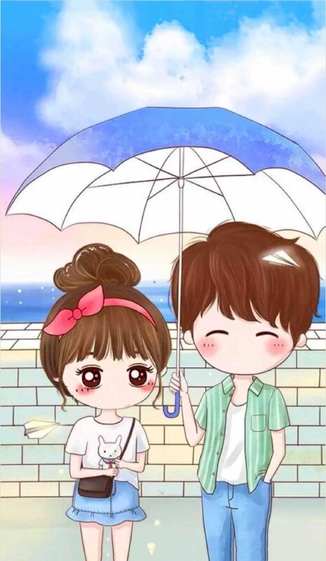 Hình nền điện thoại cute chibi cặp đôi dễ thương