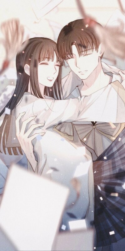 Hình nền điện thoại tâm trạng anime đẹp với nụ cười hạnh phúc