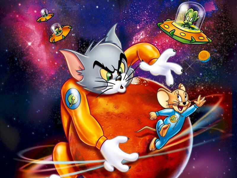 Hình ảnh mèo Tom đuổi chuột Jerry ngoài vũ trụ