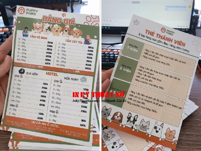 Mẫu in bảng giá Spa làm đẹp và Hotel cho thú cưng - Ảnh: 2