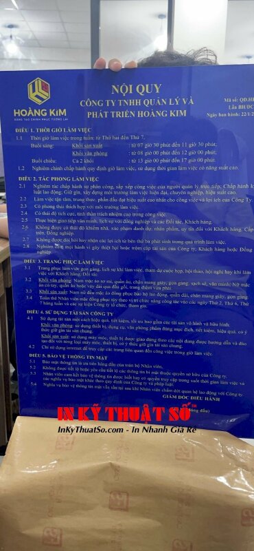In bảng nội quy mica - In Kỹ Thuật Số Since 2006 - Ảnh: 1