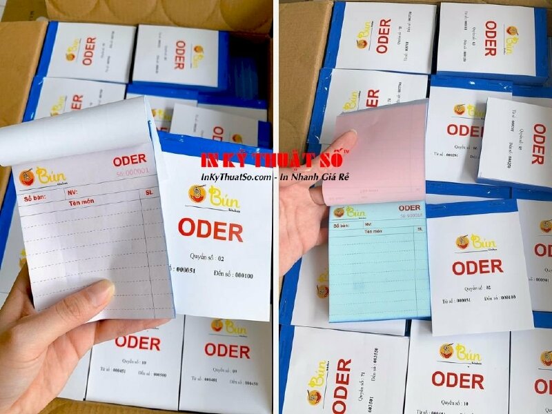 In phiếu order quán bún quán ăn - In Kỹ Thuật Số Since 2006 - Ảnh: 1