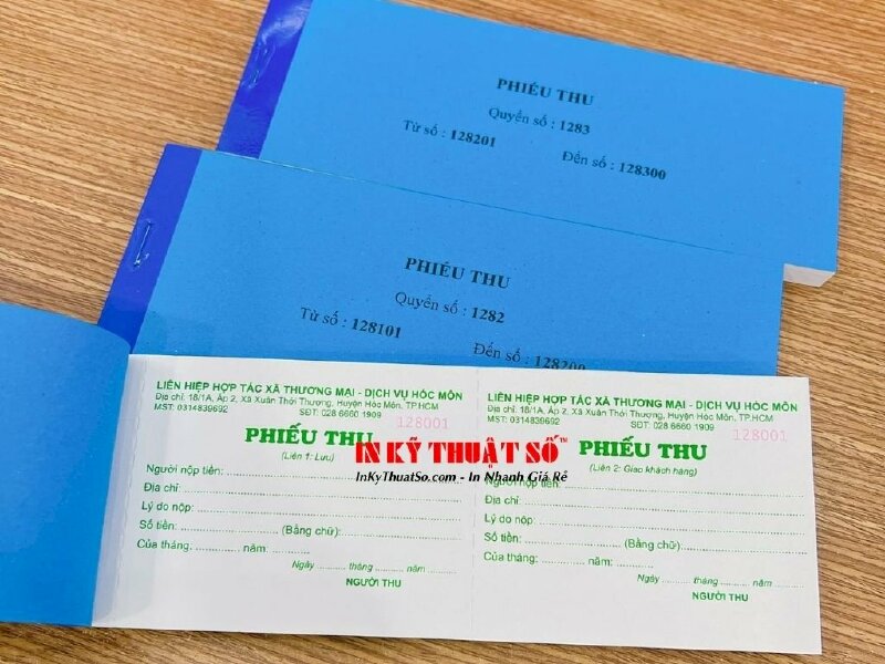 In phiếu thu 1 liên - In Kỹ Thuật Số Since 2006 - Ảnh: 1