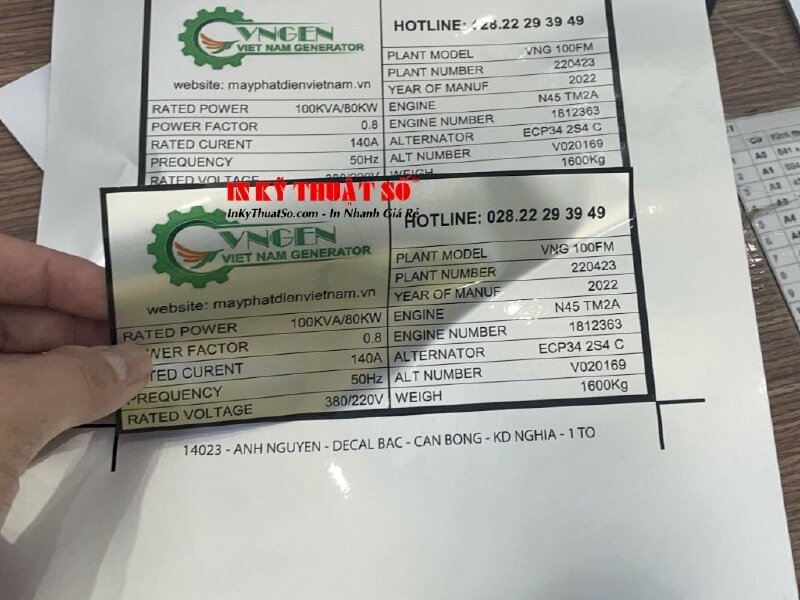 In tem decal bạc in laser cán bóng gia công bế - In Kỹ Thuật Số Since 2006 - Ảnh: 1