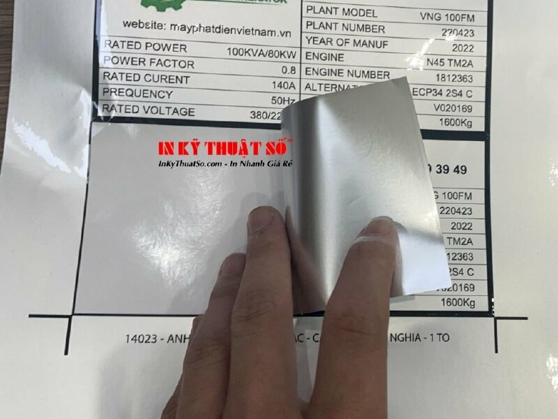 In tem decal bạc in laser cán bóng gia công bế - In Kỹ Thuật Số Since 2006 - Ảnh: 2