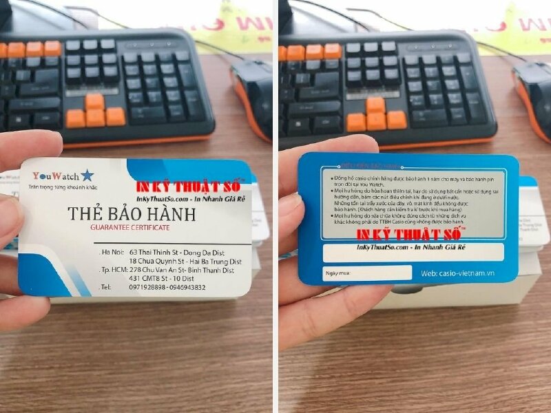 In thẻ bảo hành bo góc giấy C300gsm - In Kỹ Thuật Số Since 2006 - Ảnh: 2
