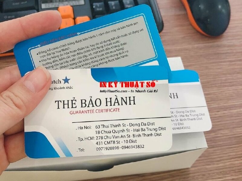 In thẻ bảo hành bo góc giấy C300gsm - In Kỹ Thuật Số Since 2006 - Ảnh: 1