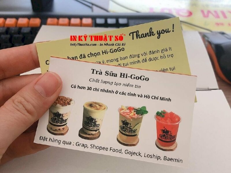 In thẻ cảm ơn cho quán trà sữa - in offset số lượng lớn - In Kỹ Thuật Số Since 2006 - Ảnh: 1