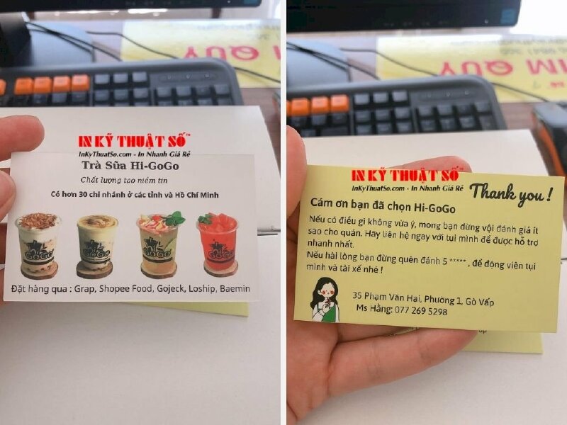 In thẻ cảm ơn cho quán trà sữa - in offset số lượng lớn - In Kỹ Thuật Số Since 2006 - Ảnh: 2