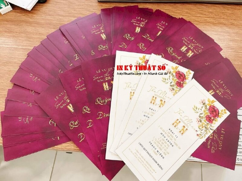 In menu tiệc cưới với giấy Coucher, giấy Kraft nhanh, chuẩn, đẹp tại TPHCM - Ảnh: 1