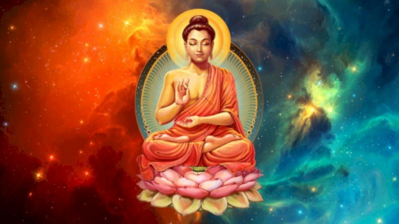 Hình ảnh Đức Phật ngồi trên hoa sen